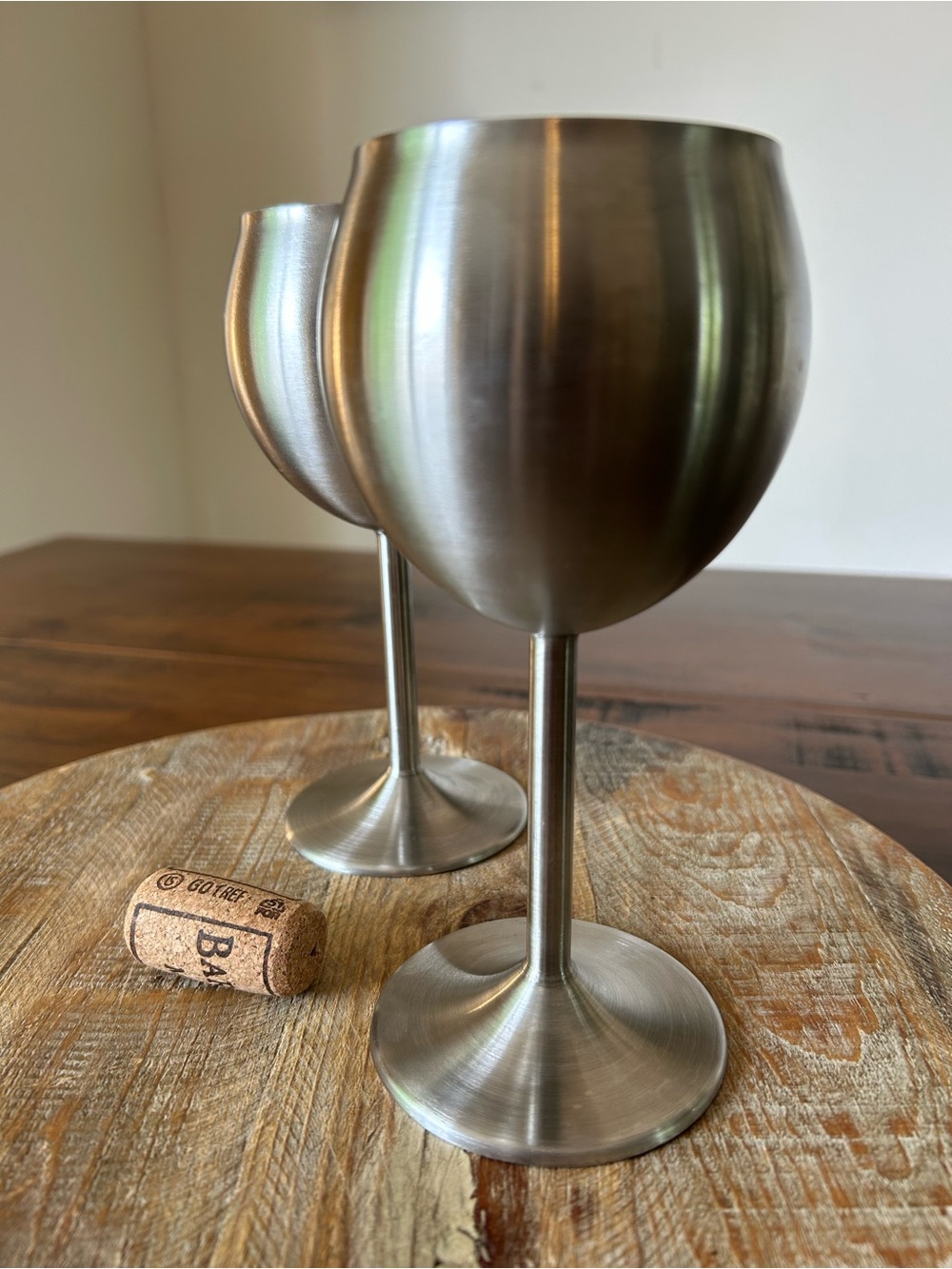 Elevate your next toast Pair of Endurance 18/8 Stainless Steel Wine Glasses